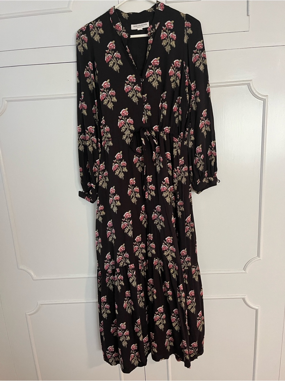 Emerson Fry Frances 3 Wineberry Hand Block Maxi Dress | Size S